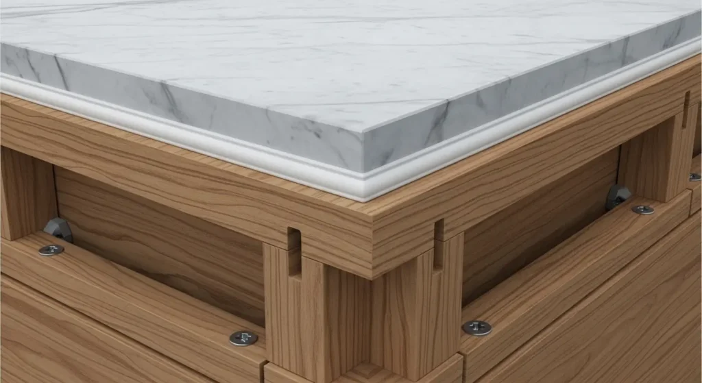 Aparador de Madeira e Mármore O Luxo que sua Sala Merece