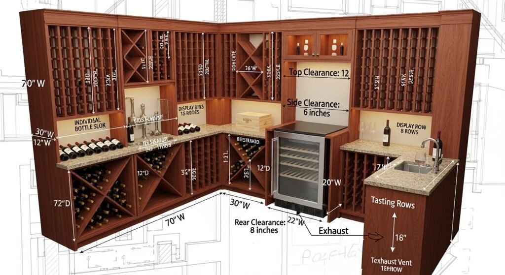 Projeto 3D de Marcenaria para Adega Climatizada
