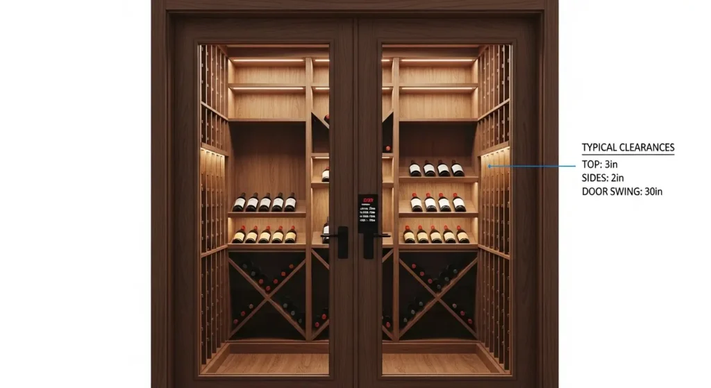 Projeto 3D de Marcenaria para Adega Climatizada com iluminação de led Estilo e Acabamento