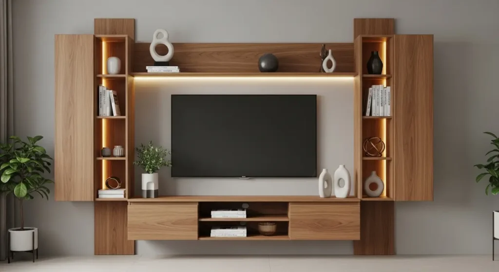 Rack para Sala: Modelos com Iluminação em LED rack-sala-madeira-iluminacao-led-indireta